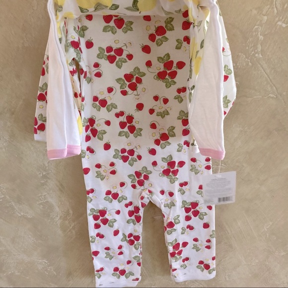 Hudson Baby Onesie Three Piece Lemon and Strawberry Set - Picture 8 of 8